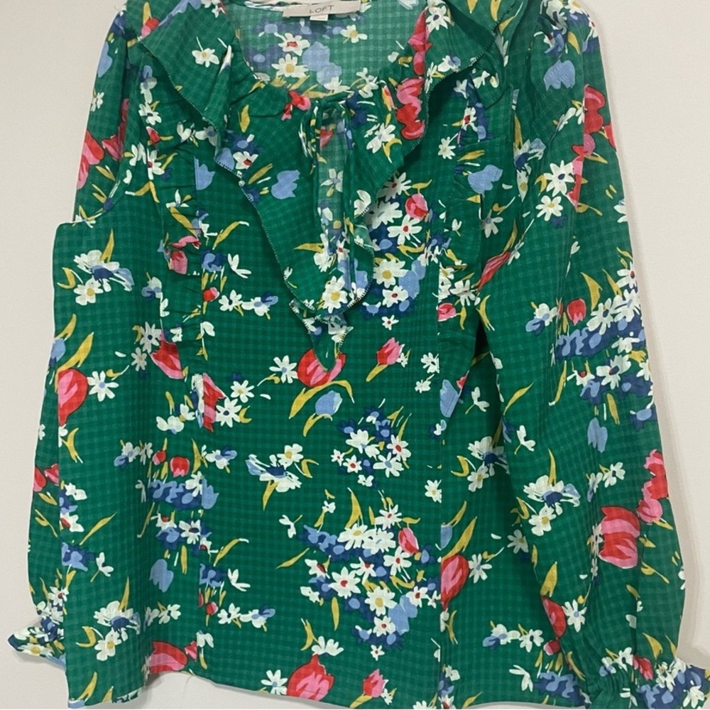 Vibrant Floral Blouse in Green